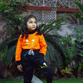 Cat Face Contrast Tracksuit for Kids