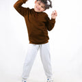 Basic Brown Hoodie Set for Kids
