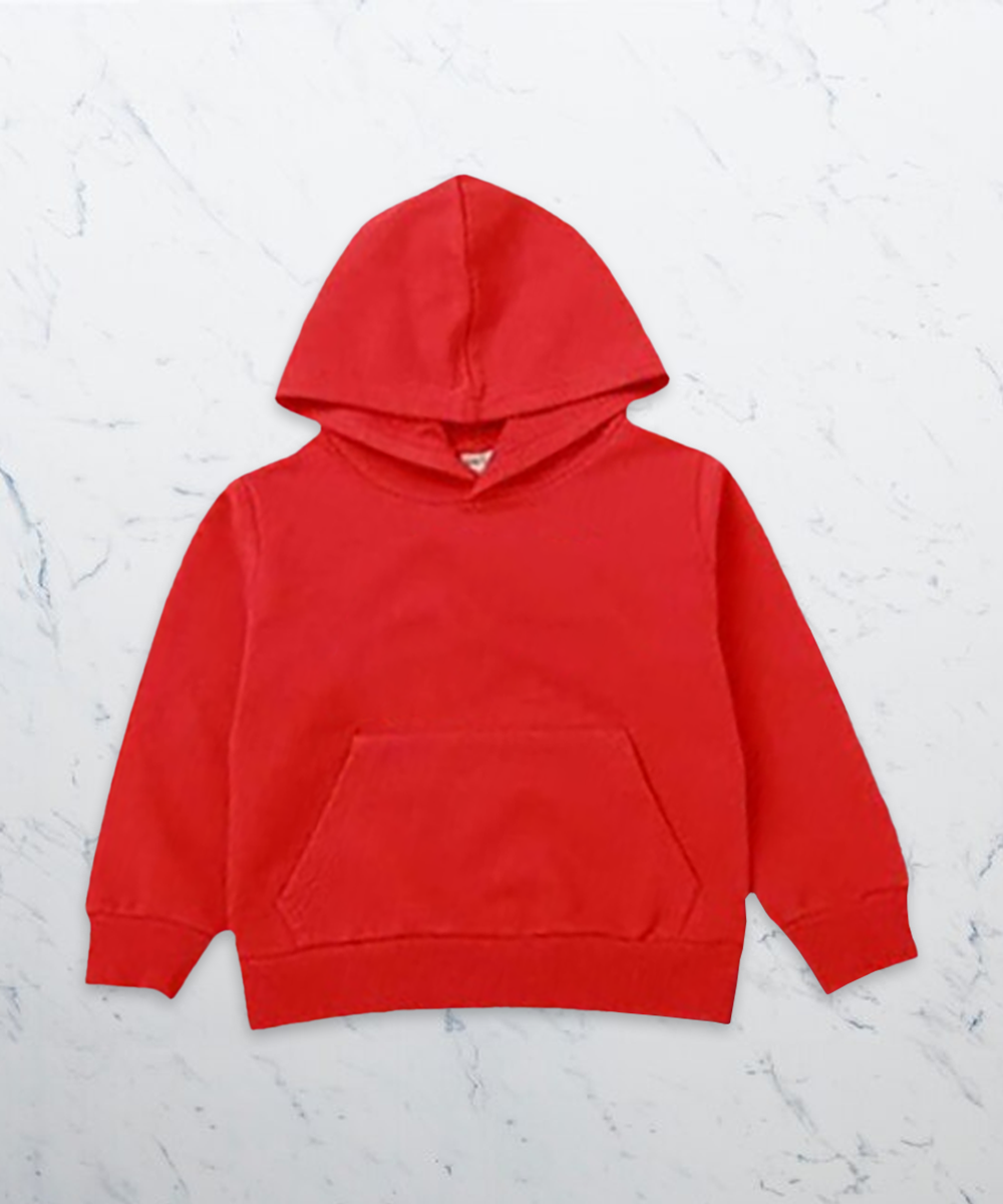 Red Hoodie Boys Hooded Jumper Basic Red Hoodie For Kids