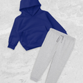Basic Royal Blue Hoodie Set for Kids