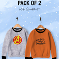 Pack of 2 Contrast Rib Sweat Shirts (AVENGERS-ENJOY)