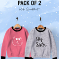 Pack of 2 Contrast Rib Sweat Shirts (CATTY-BIGSISTER)