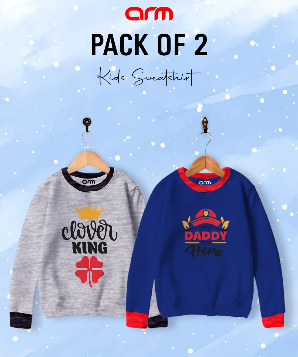 Pack of 2 Contrast Rib Sweat Shirts (CKING-DADDYHERO)