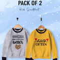 Pack of 2 Contrast Rib Sweat Shirts (HUG-COOKIEBETTER)