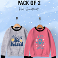 Pack of 2 Contrast Rib Sweat Shirts (LETITSNOW-ALWAYSBEKIND)