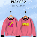 Pack of 2 Contrast Rib Sweat Shirts (MARVEL-FLASHGIRL)