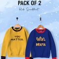 Pack of 2 Contrast Rib Sweat Shirts (MAT-DRAMA)