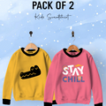 Pack of 2 Contrast Rib Sweat Shirts (STAYCHILL-CROCODILE)
