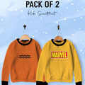Pack of 2 Contrast Rib Sweat Shirts (WALL-MARVEL)