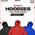 Pack of 3 Basic Pull Over Hoodies