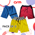 Pack of 3 Shorts For Kids - 01 (RDBL_RBSTR_YLHG)