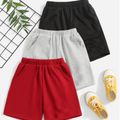 Pack of 3 Basic Shorts (Black, Heather Gray & Red)