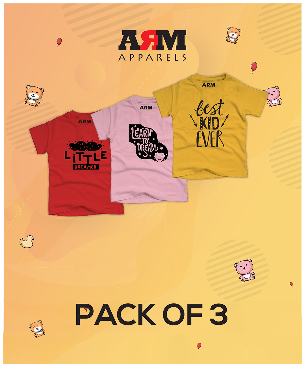 Pack of 3 T-Shirt For Kids - LITTLE-LEARN-BESTKID