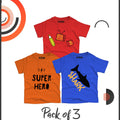 Pack of 3 T-Shirt For Kids - SHERO-PEN-SHARK