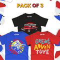 Pack of 3 T-Shirt For Kids - (SKATE-CHALLENGER-ADV5)