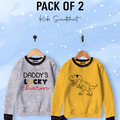Pack of 2 Contrast Rib Sweat Shirts (DADDYCHARM-DINO)