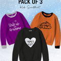 Pack of 3 Contrast Rib Sweat Shirts (KCLUB-WAKEUP-MAMASHEART)