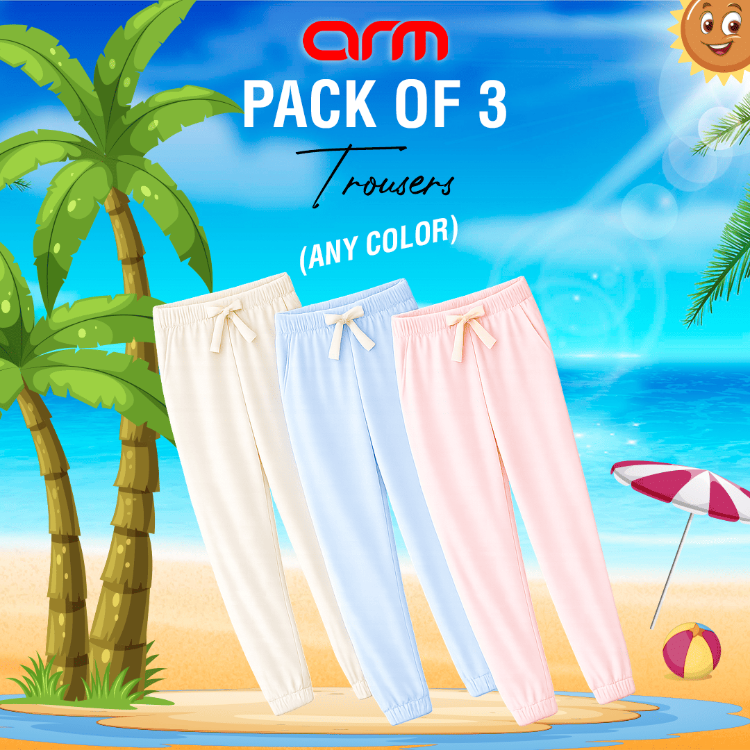 Pack of 3 Basic Trouser for Kids (Summer)