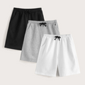 Pack of 3 Basic Shorts (Black, Heather Gray & White)