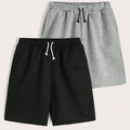 Pack of 2 Shorts For Kids (Black & Heather Gray)