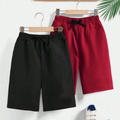 Pack of 2 Shorts For Kids (Black & Red)