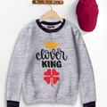 Clever King Contrast Sweat Shirt for Kids