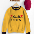 Hug Often Contrast Sweat Shirt for Kids
