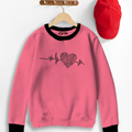 Heart Beat Contrast Sweat Shirt for Kids