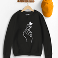 Nourishing Heart Contrast Sweat Shirt for Kids