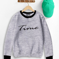Time Contrast Sweat Shirt for Kids