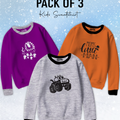 Pack of 3 Contrast Rib Sweat Shirts (JEEP-ROAR-MOMSLITTLE)