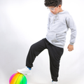 Basic Heather Gray Hoodie Set for Kids