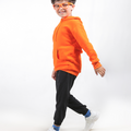 Basic Orange Hoodie Set for Kids