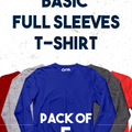 Pack of 5 Basic Full Sleeves T-Shirt