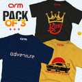 Pack of 3 T-Shirt For Kids - (ADV4-KING2-MUSCAR)