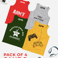 Pack of 4 Sando For Kids - (ARMY-YMAT-PAKZINDA-2JOY)