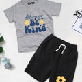 Always be kind Printed T-Shirt & Black Short Set