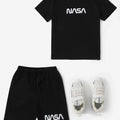 Black Graphic NAS Printed T-Shirt & Printed Black Short Set
