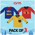 Pack of 3 Contrast Rib Sweat Shirts (DRAMA-MONST-SPUNKY)
