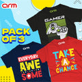 Pack of 3 T-Shirt For Kids - (EAWSOME-GAMER-TCHANCE)