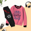 Family Is Everything Contrast Tracksuit for Kids