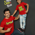 Pair of 2 Father and Son Printed T-Shirt (SuperSeBheUpper)