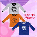 Pack of 3 Contrast Rib Sweat Shirts (BKID-MOM-NEVER)