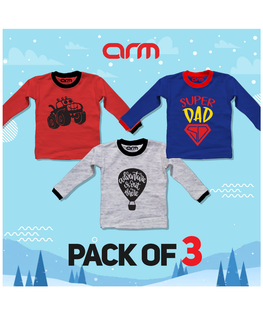 Pack of 3 Contrast Rib Sweat Shirts (JEEP-ADV-SDAD)