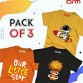 Pack of 3 T-Shirt For Kids - (LITTLESTAR-BOOM-ROCKET)