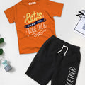 Let's grow old together Printed T-Shirt & Black Short Set