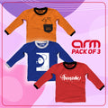 Pack of 3 Contrast Rib Sweat Shirts (MONS-PAND-AWES)