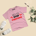 Never Stop Exploring T-Shirt for Kids (NeverStopExploring-01)