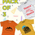 Pack of 3 T-Shirt For Kids - (REGARDLESS-ADVENTURE-SPACE)