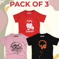 Pack of 3 T-Shirt For Kids - (HEADPHONE-HOTMESS-SUMMER)